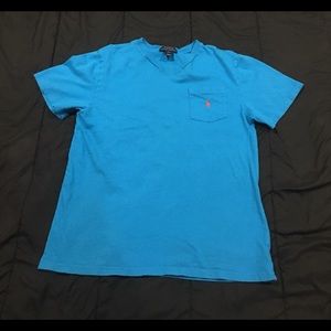 Teal Polo V-neck Short Sleeve Shirt